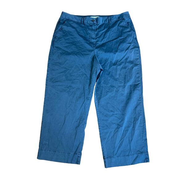Elizabeth and James Blue Khaki Straight Leg Cropped Capri‎ Pants Size 16 - Picture 1 of 7
